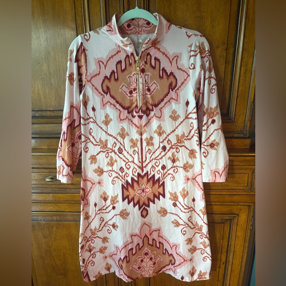 Spartina 449 Pink Ikat Patterned Dress